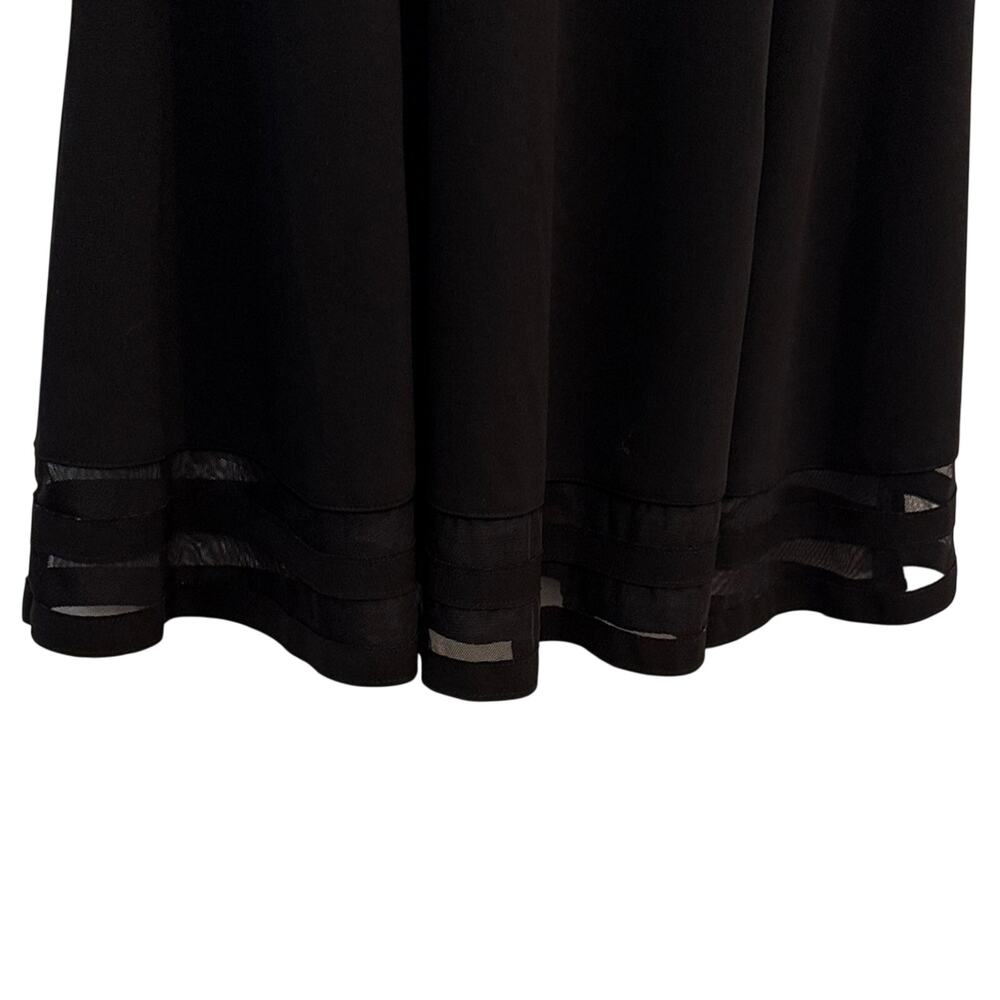 Calvin Klein Illusion Mesh Trim Fit & Flare Dress Sleeveless A line Black size 8 - Picture 5 of 10